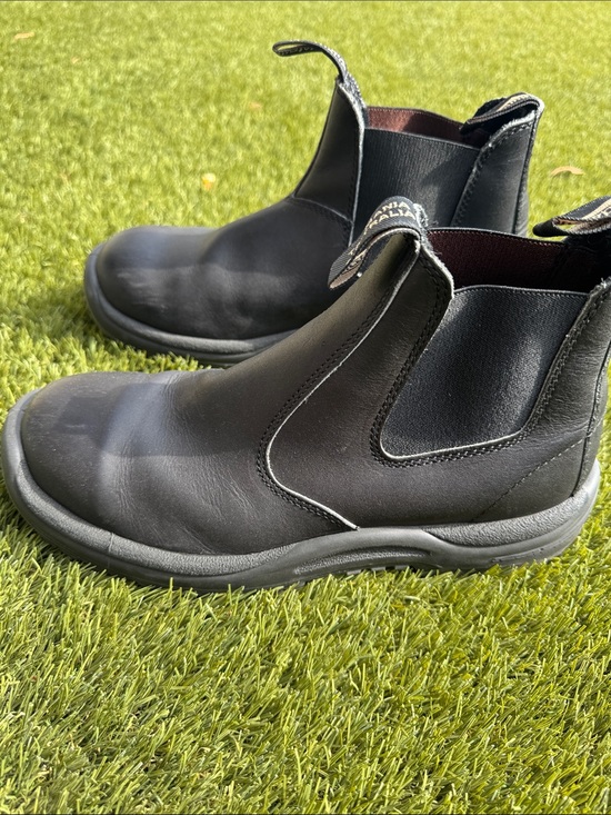 Blundstone Black Leather Chelsea Work Safety Boots - Size 9 US, 8 AUS